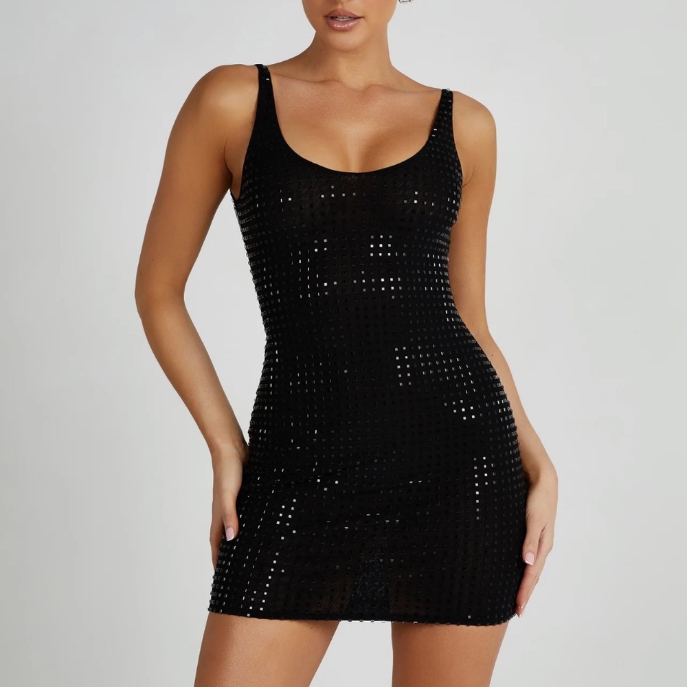 Meshki Presley Square Diamanté Mini Dress